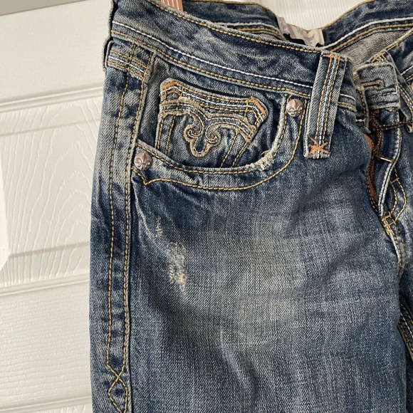 Twenty X Houston Jr Womens Jeans Size 7 Low Rise Slim Fit Pockets Bling Denim - Picture 5 of 15